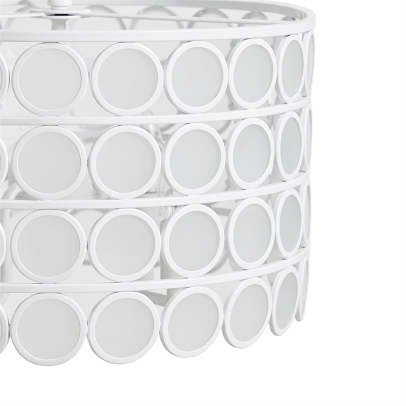 Hampton Hill Abbot 4-Light Glass Drum Shade Chandelier in White