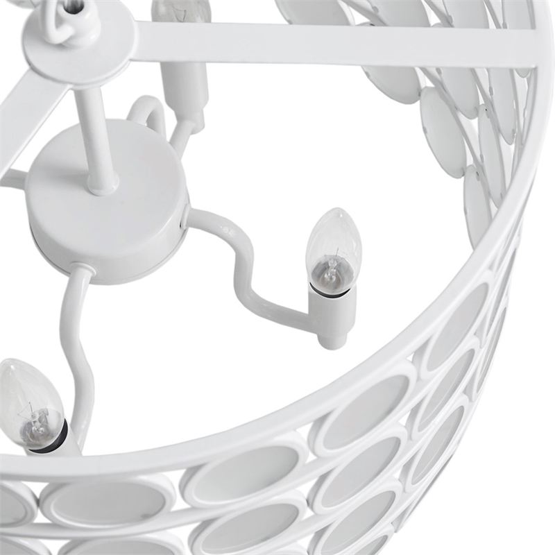 Hampton Hill Abbot 4-Light Glass Drum Shade Chandelier in White