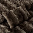 Madison Park Zuri 4PC Faux Fur Comforter Set in Brown Full/Queen