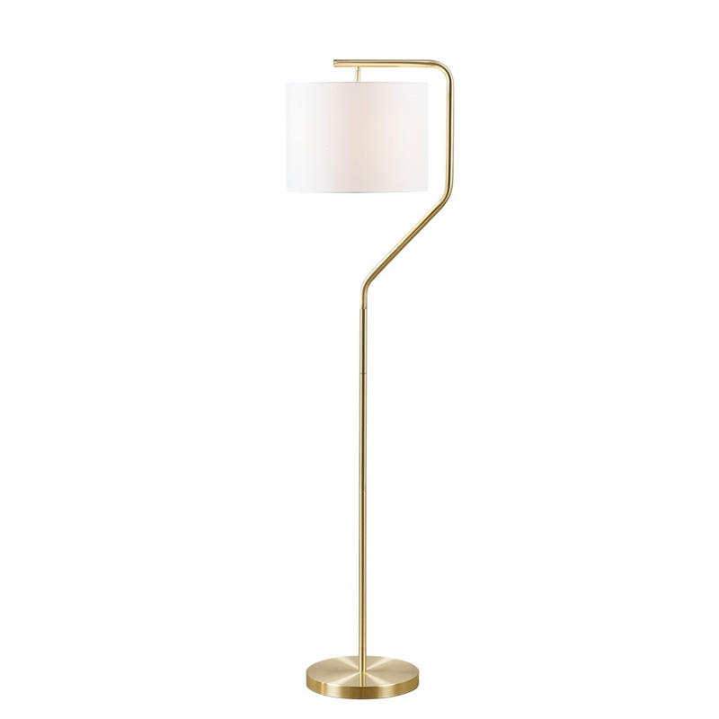 Hampton Hill Aster Angular Arched Metal Floor Lamp in Gold
