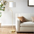 Hampton Hill Aster Angular Arched Metal Floor Lamp in Gold
