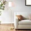 Hampton Hill Aster Angular Arched Metal Floor Lamp in Gold