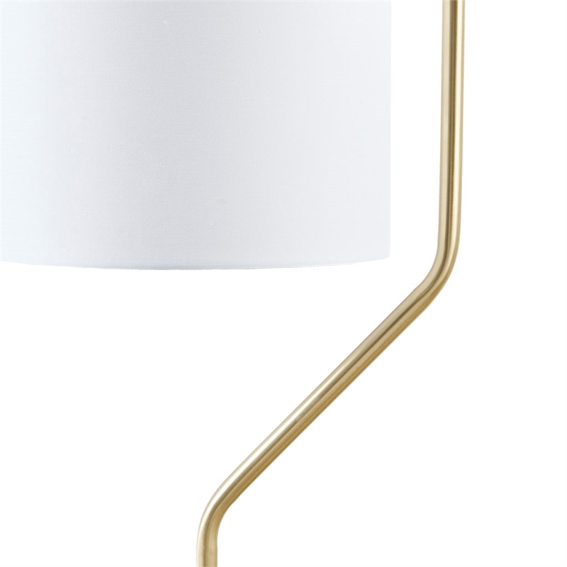 Hampton Hill Aster Angular Arched Metal Floor Lamp in Gold