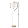 Hampton Hill Aster Angular Arched Metal Floor Lamp in Gold