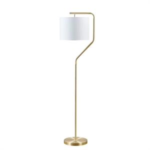 Hampton Hill Aster Angular Arched Metal Floor Lamp in Gold