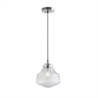Hampton Hill Elm Bell-Shaped Glass Pendant in Smoke Grey