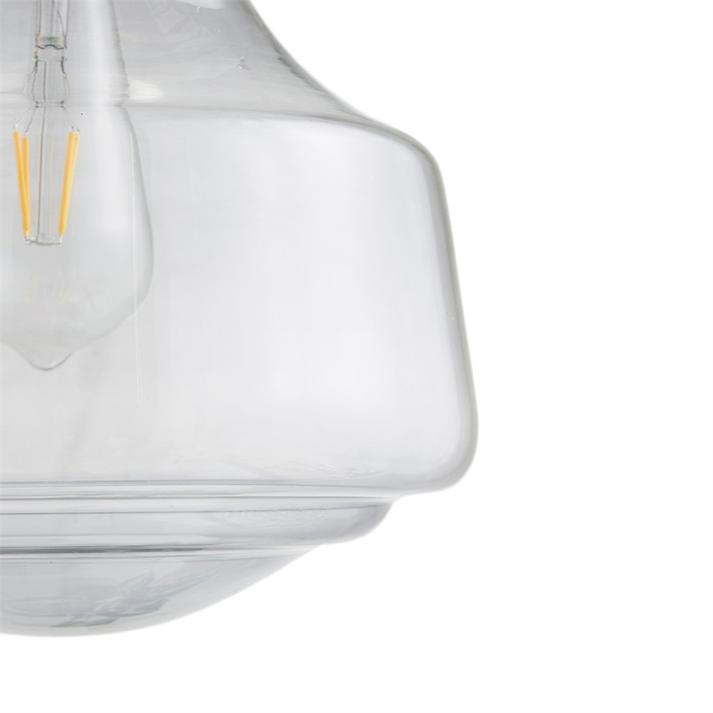 Hampton Hill Elm Bell-Shaped Glass Pendant in Smoke Grey
