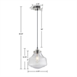 Hampton Hill Elm Bell-Shaped Glass Pendant in Smoke Grey