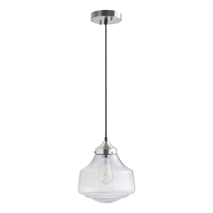 Hampton Hill Elm Bell-Shaped Glass Pendant in Smoke Grey