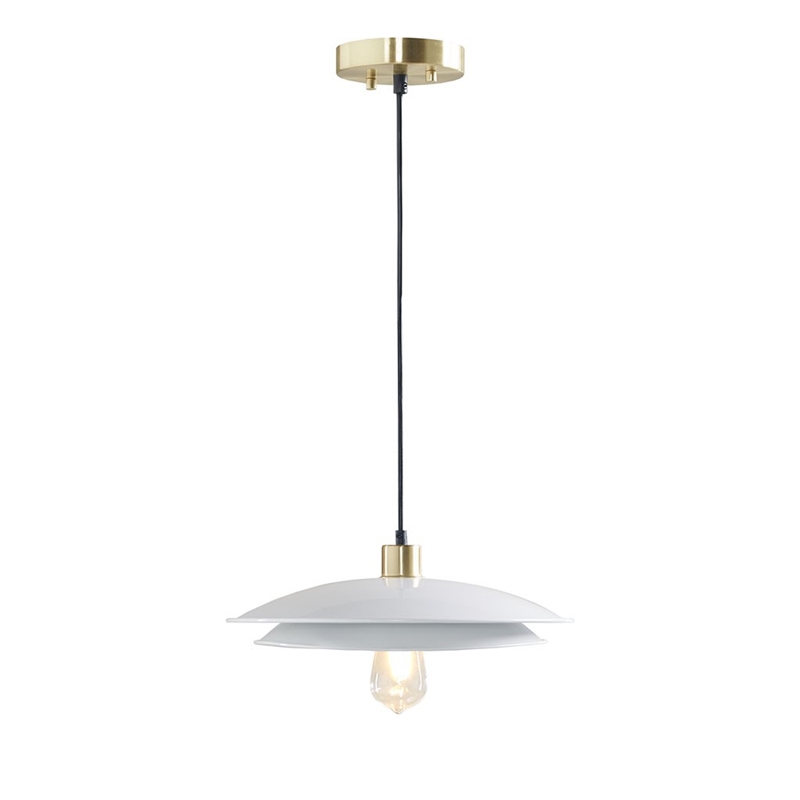 INK+IVY saben 2-Tier Layered Shade Pendant in Gold/White