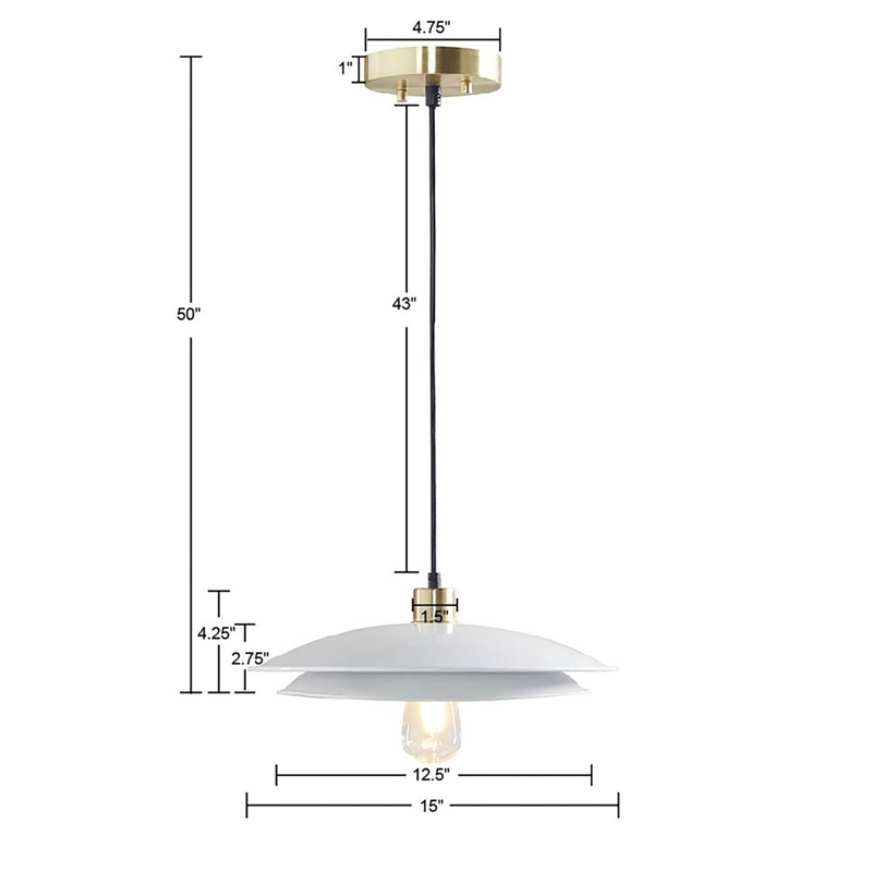 INK+IVY saben 2-Tier Layered Shade Pendant in Gold/White