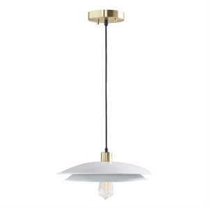 INK+IVY saben 2-Tier Layered Shade Pendant in Gold/White