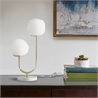 510 Design Zusa Metal 2-Light Globe Table Lamp in Gold/White