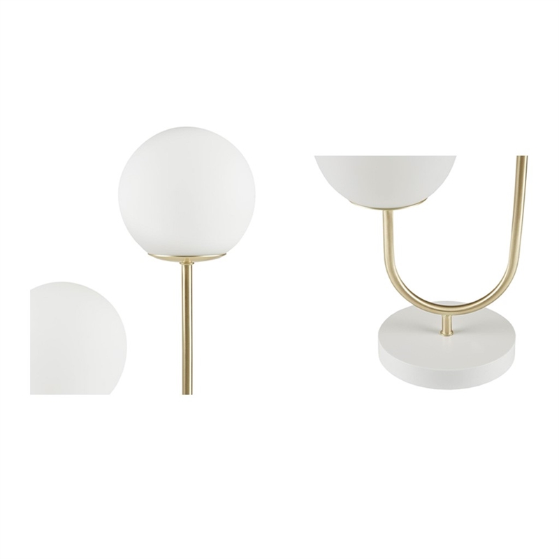 510 Design Zusa Metal 2-Light Globe Table Lamp in Gold/White