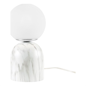 ink+ivy nelia frosted glass globe resin table lamp in white