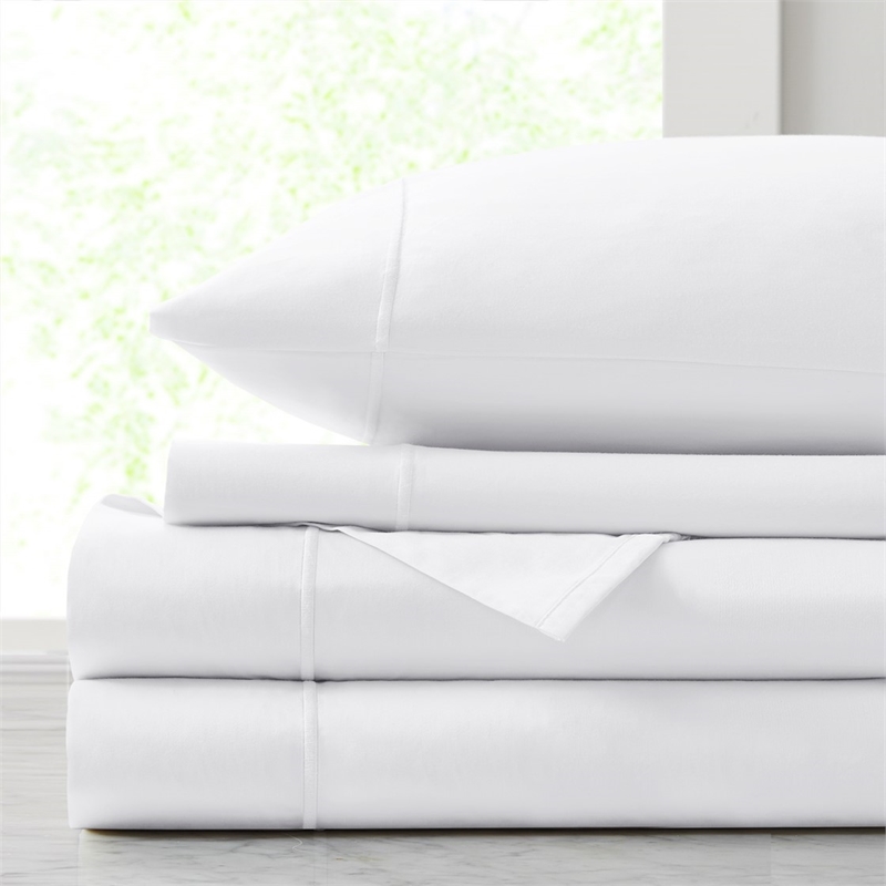 Croscill Luxury Egyptian 500TC Cotton Sheet Set in White Queen