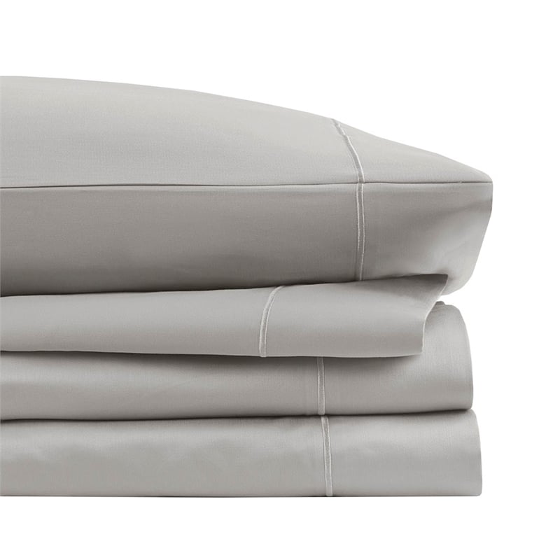 Madison Park 600 Thread Count Pima Cotton Sheet Set in Light Grey Queen