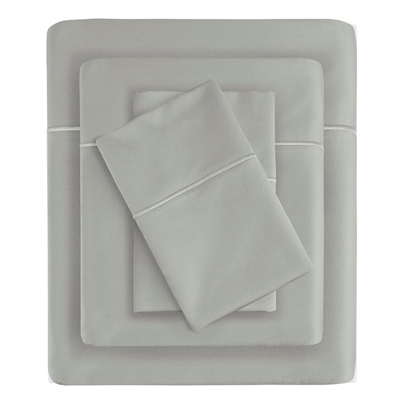 Madison Park 600 Thread Count Pima Cotton Sheet Set in Light Grey Queen