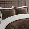 Woolrich Plush Sherpa Down Alternative Comforter Set in Brown/Ivory Full/Queen