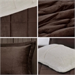 Woolrich Plush to Sherpa Down Alternative Comforter Set in Brown/Ivory King