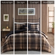 Woolrich Plush to Sherpa Down Alternative Comforter Set in Brown/Black King
