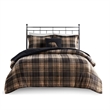 Woolrich Plush to Sherpa Down Alternative Comforter Set in Brown/Black King