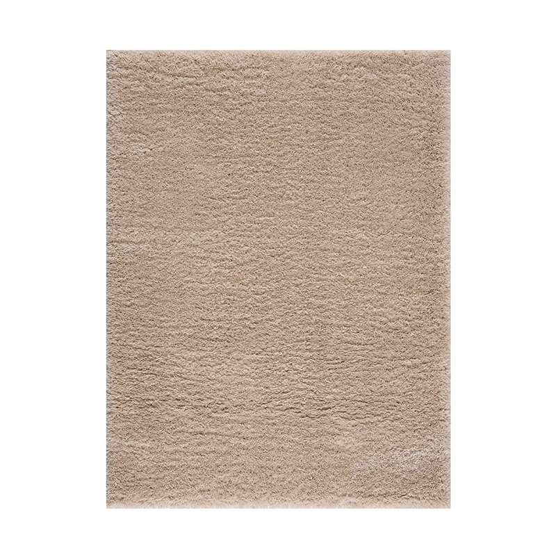 Madison Park Camdyn Super Soft Polyester Shag Area Rug in Cream 5x7'