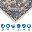 Madison Park Dakota Tiled Border Area Rug in Blue/Cream 8x10'