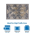 Madison Park Dakota Tiled Border Area Rug in Blue/Cream 8x10'