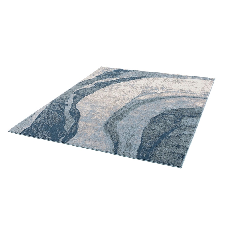 Madison Park Grace Abstract Wave Area Rug in Blue 8x10'