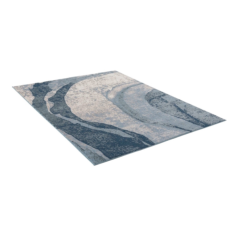 Madison Park Grace Abstract Wave Area Rug in Blue 8x10'