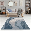 Madison Park Grace Abstract Wave Area Rug in Blue 5x7'