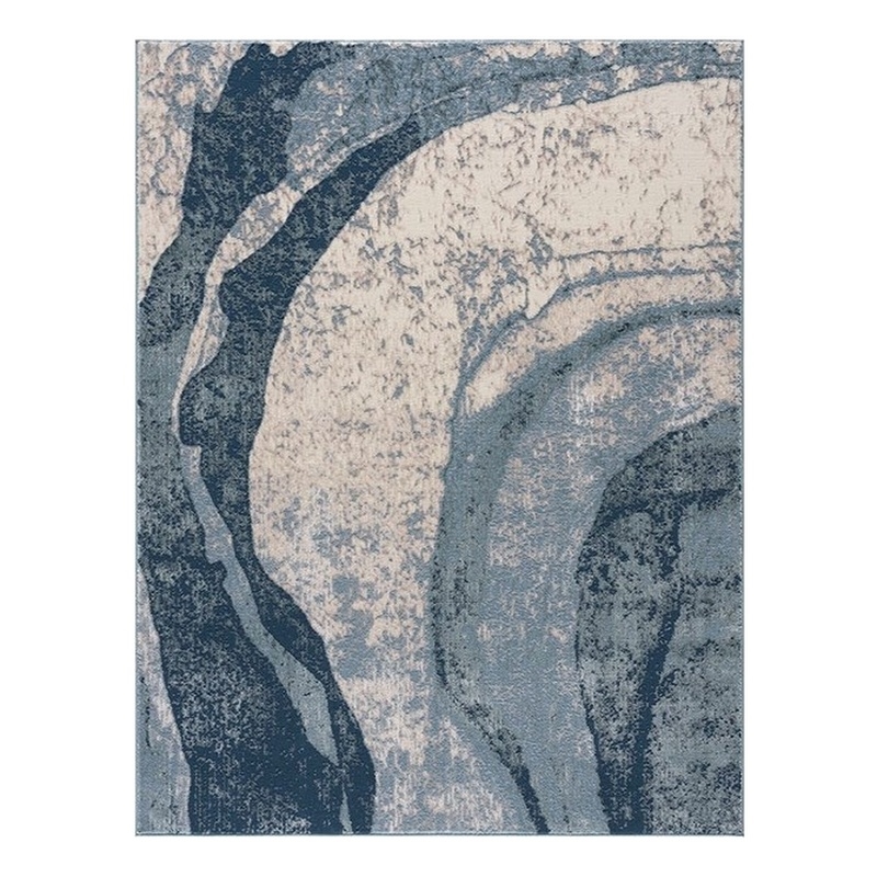Madison Park Grace Abstract Wave Area Rug in Blue 5x7'