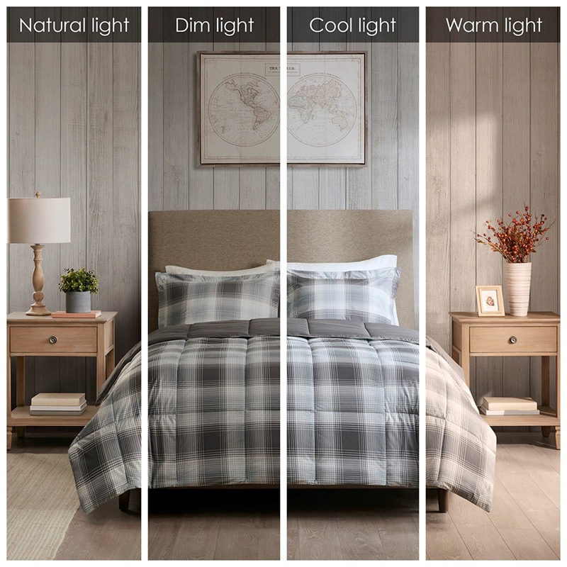 Woolrich Softspun Down Alternative Comforter Mini Set in Grey Full/Queen
