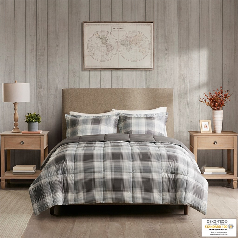 Woolrich Softspun Down Alternative Comforter Mini Set in Grey Full/Queen