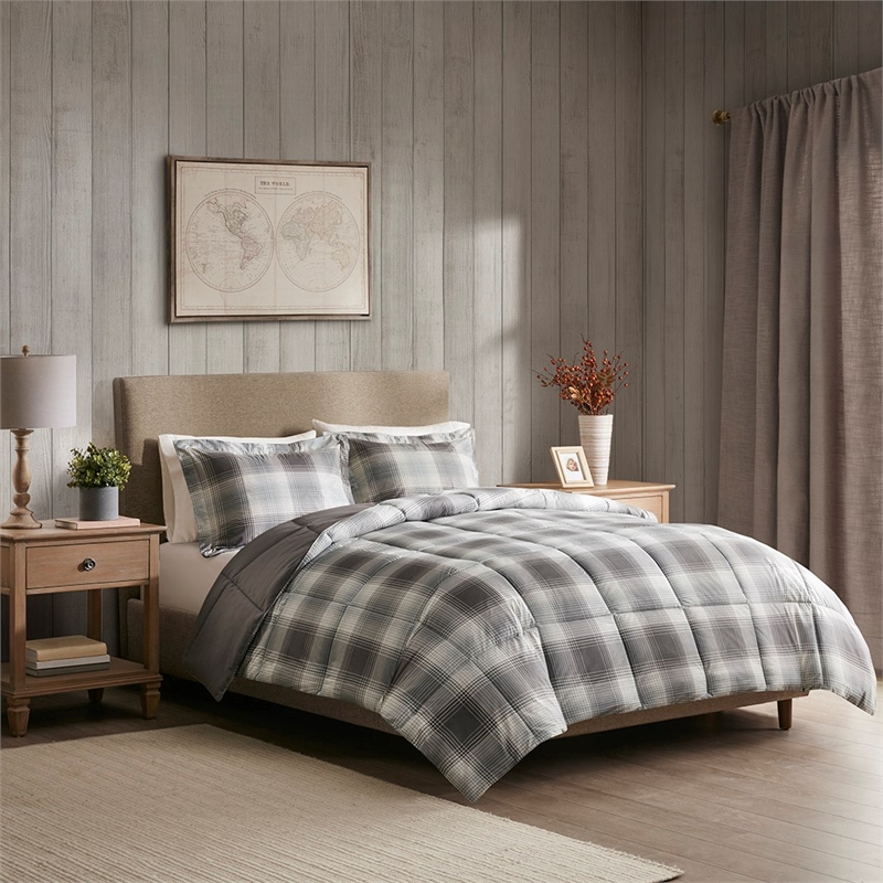 Woolrich Softspun Down Alternative Comforter Mini Set in Grey Full/Queen