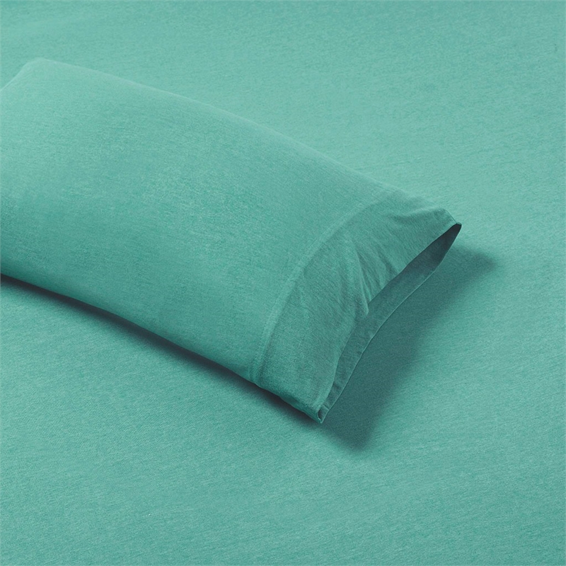 Intelligent Design Cotton Blend Jersey Knit All Season Sheet Set in Aqua Full
