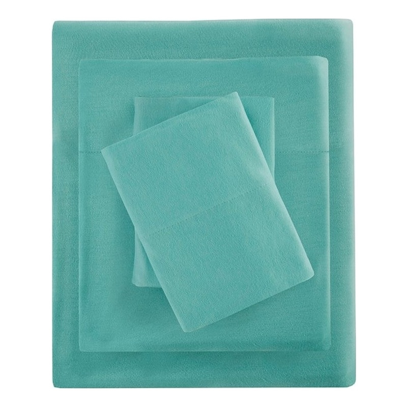 Intelligent Design Cotton Blend Jersey Knit All Season Sheet Set in Aqua Full