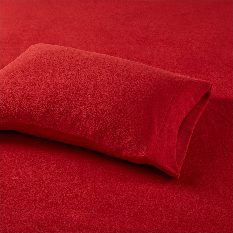 True North by Sleep Philosophy Micro Fleece Sheet Twin Size Set in Red