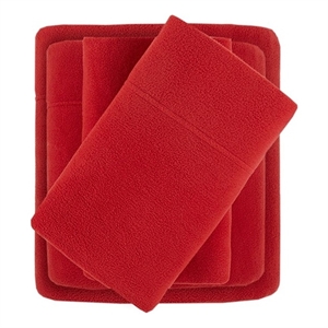 True North by Sleep Philosophy Micro Fleece Sheet Twin Size Set in Red