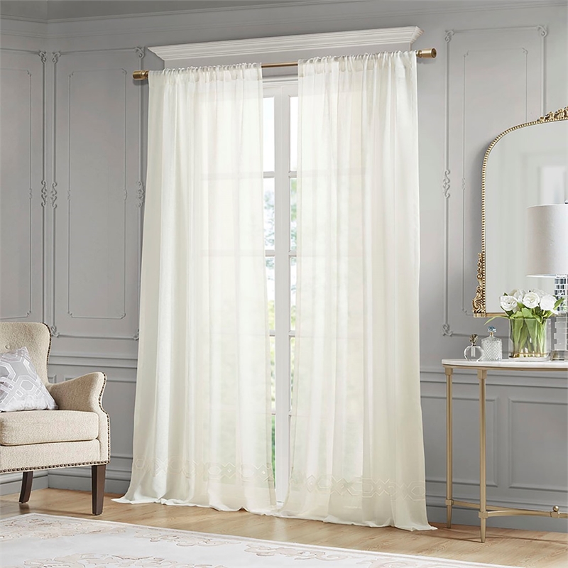 Croscill Classics Cornelli Embroidery Curtain Panel (Single) in White