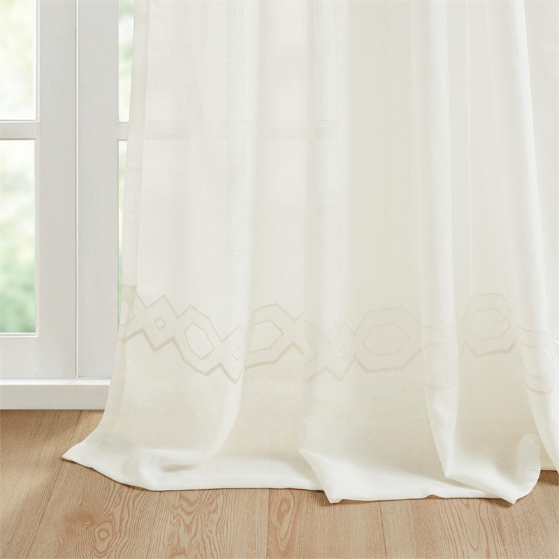 Croscill Classics Cornelli Embroidery Curtain Panel (Single) in White