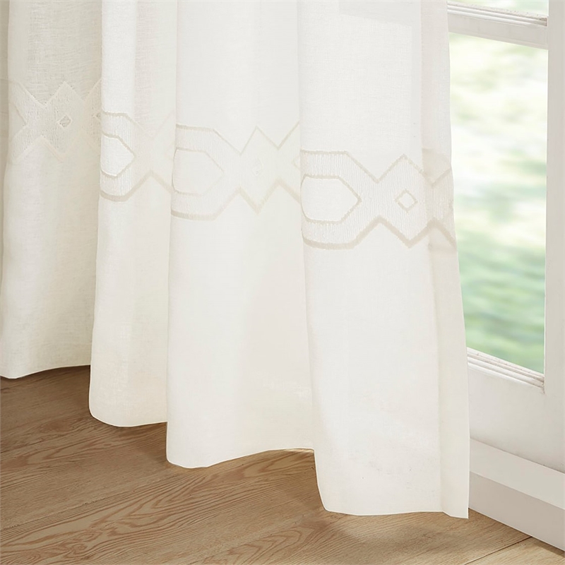 Croscill Classics Cornelli Embroidery Curtain Panel (Single) in White