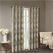 SunSmart Bentley Ogee Knitted Jacquard Total Blackout Panel in Taupe