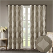 SunSmart Bentley Ogee Knitted Jacquard Total Blackout Panel in Taupe