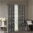 SunSmart Bentley Ogee Knitted Jacquard Total Blackout Panel in Charcoal