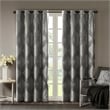 SunSmart Bentley Ogee Knitted Jacquard Total Blackout Panel in Charcoal
