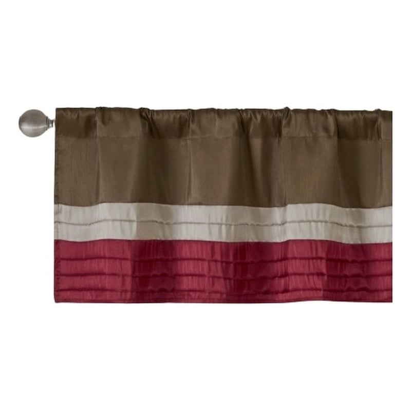 Madison Park Amherst Polyoni Pintuck Window Valance in Red