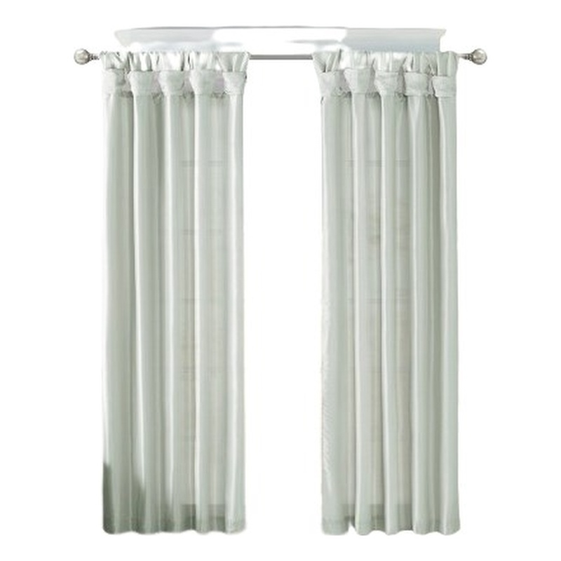 Madison Park Emilia Twist Tab Lined Window Curtain in Dusty Aqua 50 x 120