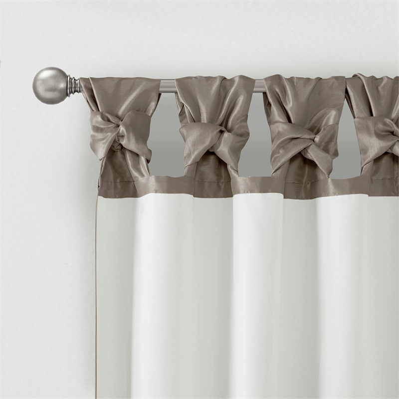 Madison Park Emilia Twist Tab Lined Window Curtain in Pewter 50 x 120